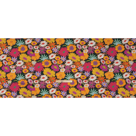 Stretch Polyester Jersey - Purple, Yellow and Red Funky Florals - Designer Deadstock