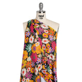 Stretch Polyester Jersey - Purple, Yellow and Red Funky Florals - Designer Deadstock