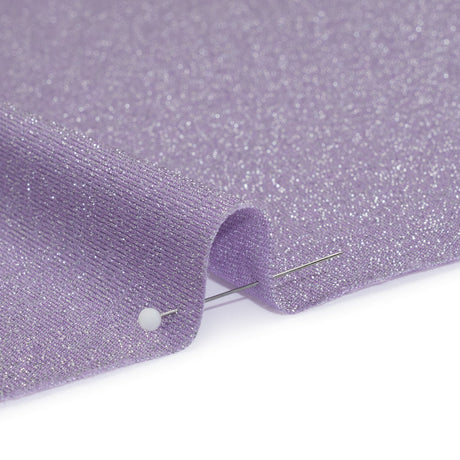 Metallic Stretch Rayon Jersey - Lavender and Silver - Designer Deadstock