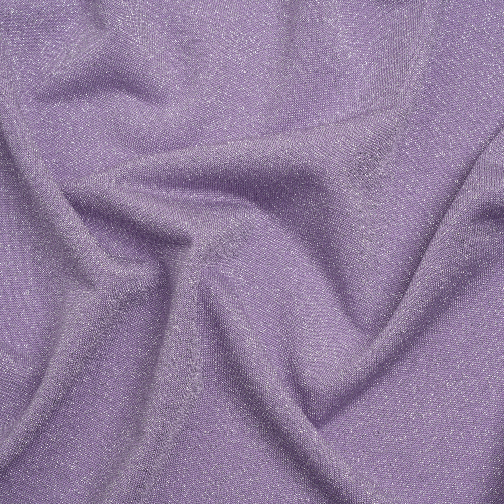 Metallic Stretch Rayon Jersey - Lavender and Silver - Designer Deadstock