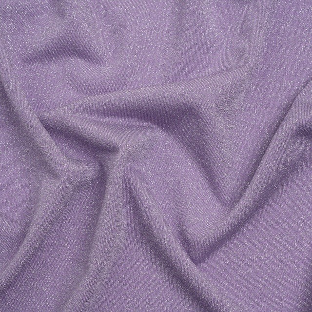 Metallic Stretch Rayon Jersey - Lavender and Silver - Designer Deadstock