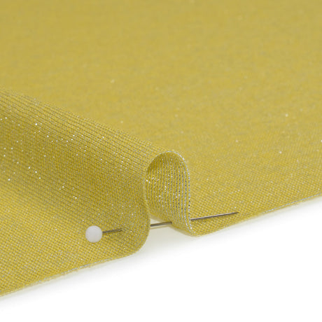 Metallic Stretch Rayon Jersey - Lemon Sparkle and Silver - Designer Deadstock