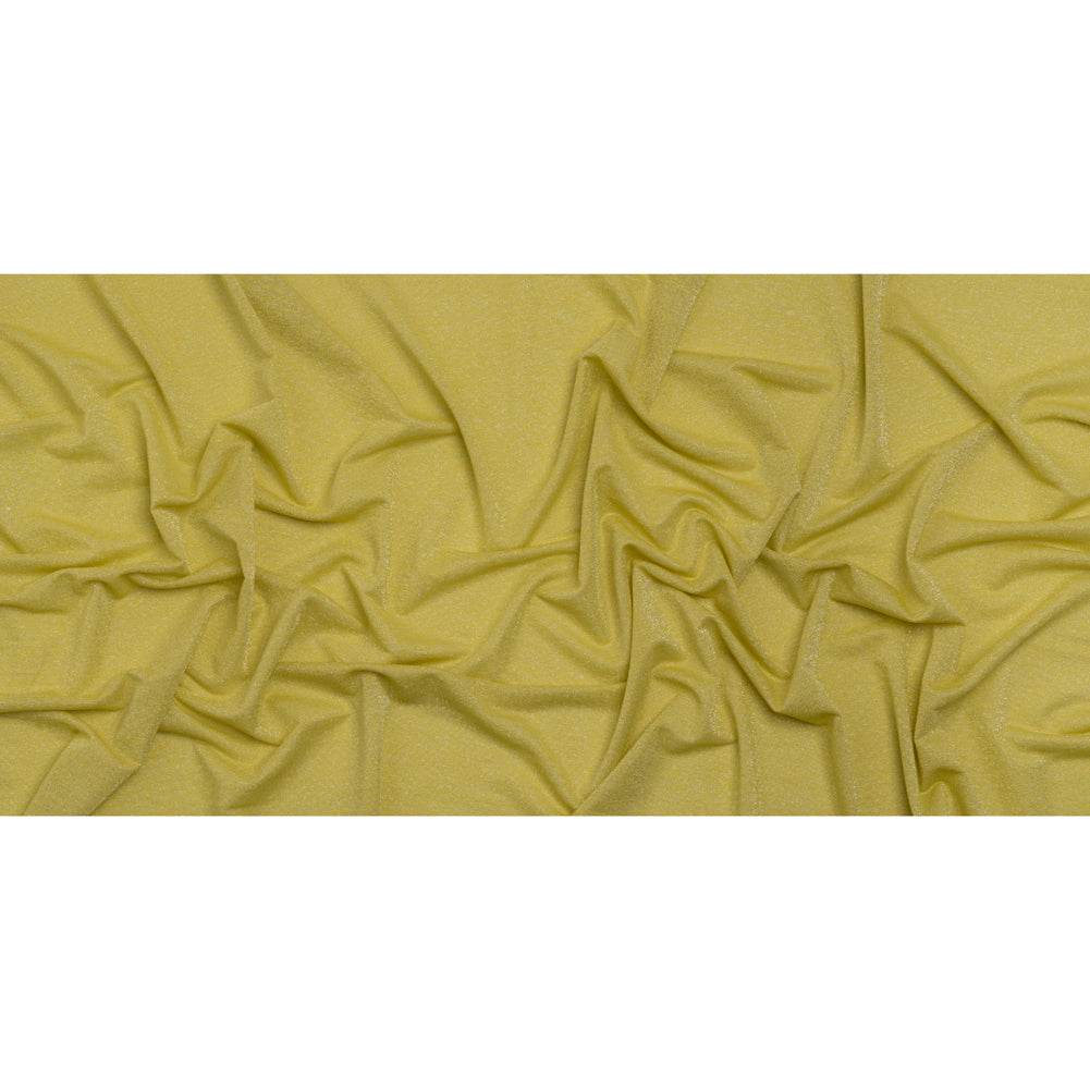 Metallic Stretch Rayon Jersey - Lemon Sparkle and Silver - Designer Deadstock