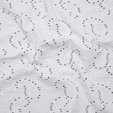 Stretch Nylon Eyelet Jacquard Knit - White Paisley - Designer Deadstock