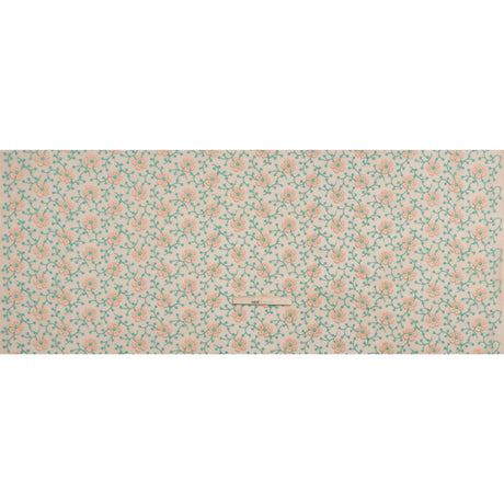 3D Embroidered Spacer Mesh - Peach and Turquoise Floral Vines - Designer Deadstock
