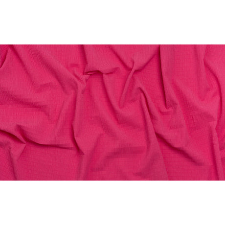 Stretch Nylon Seersucker - Hibiscus Pink - Designer Deadstock