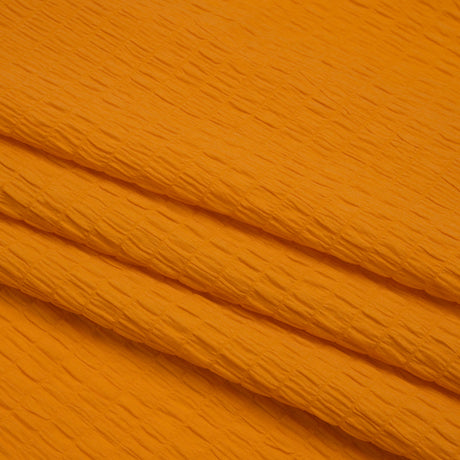 Stretch Nylon Seersucker - Mango Orange - Designer Deadstock