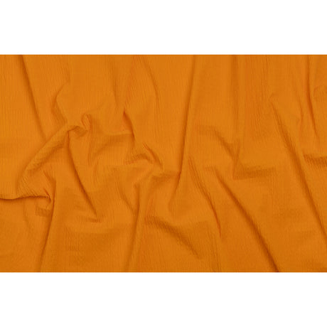 Stretch Nylon Seersucker - Mango Orange - Designer Deadstock