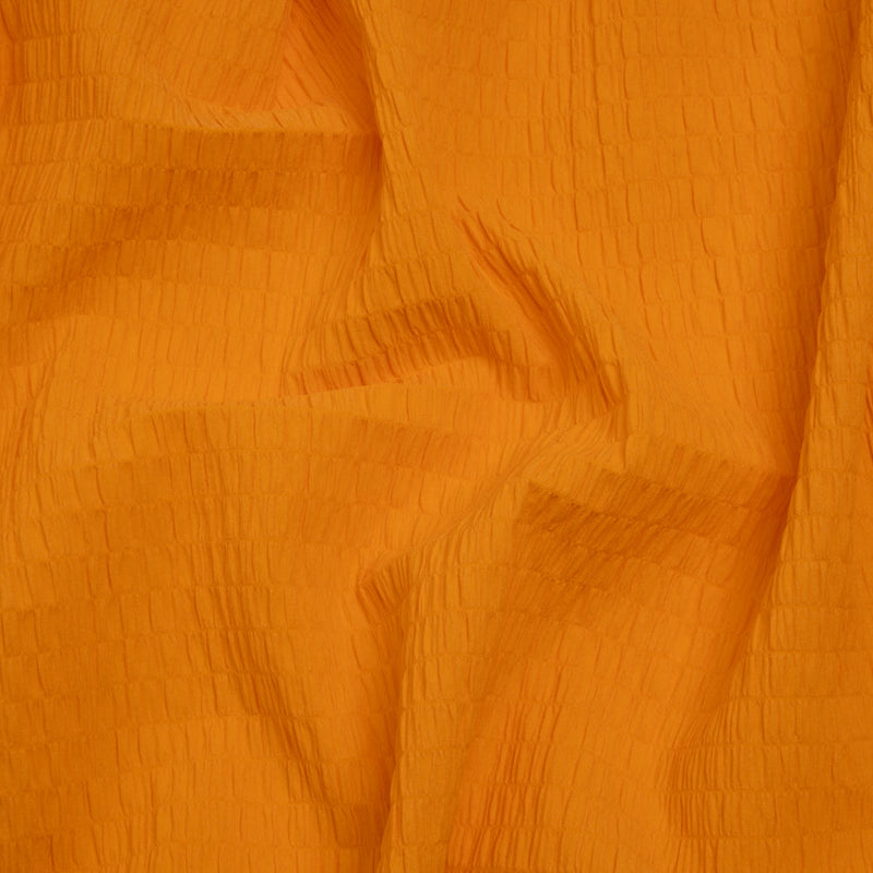 Stretch Nylon Seersucker - Mango Orange - Designer Deadstock