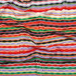 Stretch Rayon Textured Jersey - Red, Lavender and Green Wavy Horizontal Stripes - Designer Deadstock