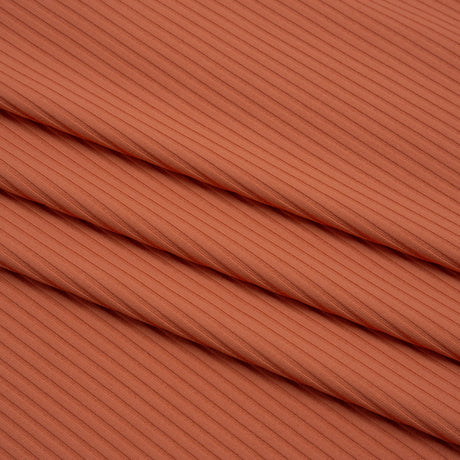 Stretch Nylon 3x2 Rib Knit - Dusty Coral - Designer Deadstock