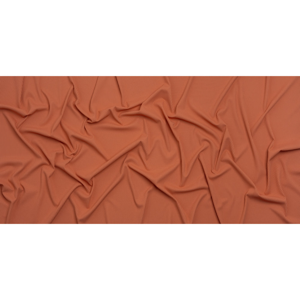Stretch Nylon 3x2 Rib Knit - Dusty Coral - Designer Deadstock