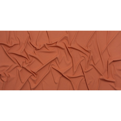 Stretch Nylon 3x2 Rib Knit - Dusty Coral - Designer Deadstock