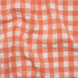 Puffy Stretch Polyester Seersucker - Pink and White Checks - Designer Deadstock
