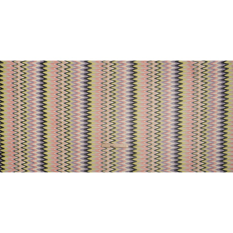 Polyester Sheer Novelty Knit - Lime Green, Lavender and Pink Retro Waves - Designer Deadstock