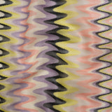 Polyester Sheer Novelty Knit - Lime Green, Lavender and Pink Retro Waves - Designer Deadstock
