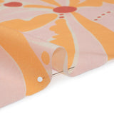Cotton Lawn - Orange Creamsicle, Light Pink and Red Groovy Retro Floral - Designer Deadstock