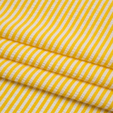 Stretch Polyester Seersucker - Lemon Yellow and White Candy Stripes - Designer Deadstock