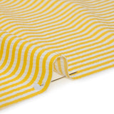 Stretch Polyester Seersucker - Lemon Yellow and White Candy Stripes - Designer Deadstock