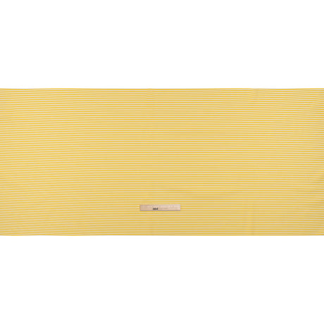 Stretch Polyester Seersucker - Lemon Yellow and White Candy Stripes - Designer Deadstock