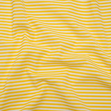 Stretch Polyester Seersucker - Lemon Yellow and White Candy Stripes - Designer Deadstock