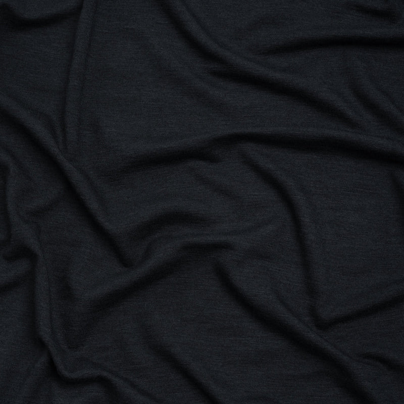 Stretch Rayon Jersey - Heathered Navy - Deadstock