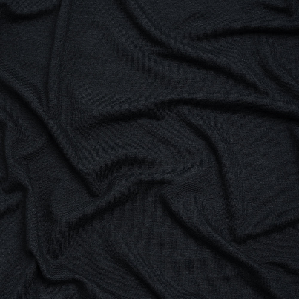 Stretch Rayon Jersey - Heathered Navy - Deadstock