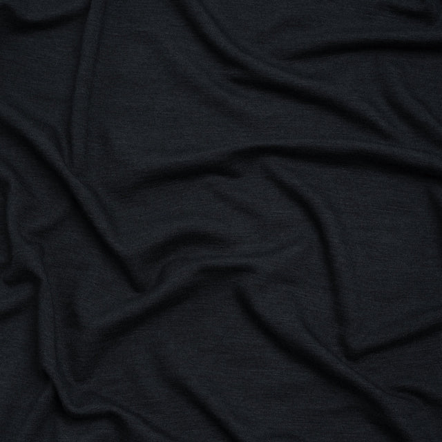 Stretch Rayon Jersey - Heathered Navy - Deadstock