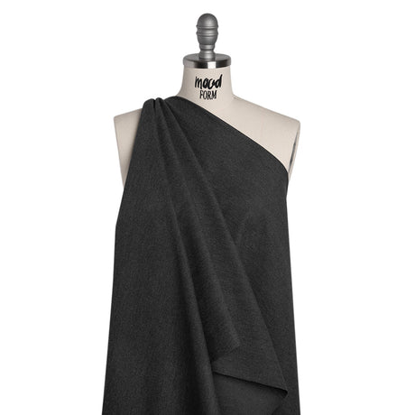 Brushed Stretch Cotton Woven - Heathered Gray - Deadstock