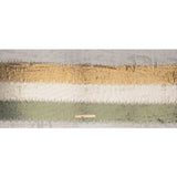 Baby Sequins on Black Stretch Mesh - Olive Green, Light Beige and Tan Ikat Stripes - Deadstock