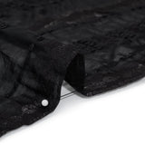 Textured Burnout Brocade - Metallic Black Circles and Stripes - Deadstock
