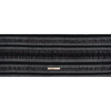 Textured Burnout Brocade - Metallic Black Circles and Stripes - Deadstock