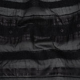 Textured Burnout Brocade - Metallic Black Circles and Stripes - Deadstock