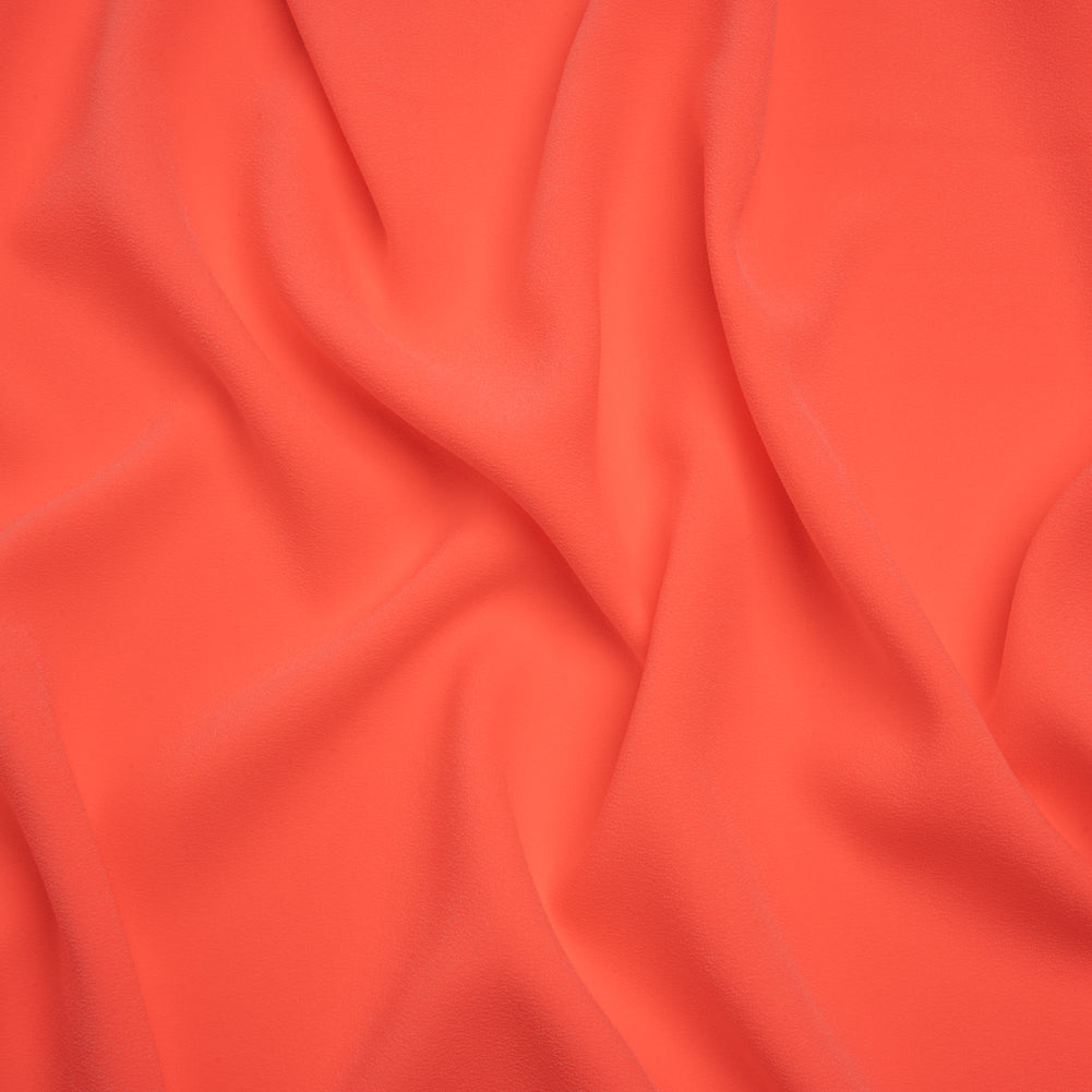 Stretch Polyester Crepe by Alex Perry - Neon Coral Pink - Designer Deadstock