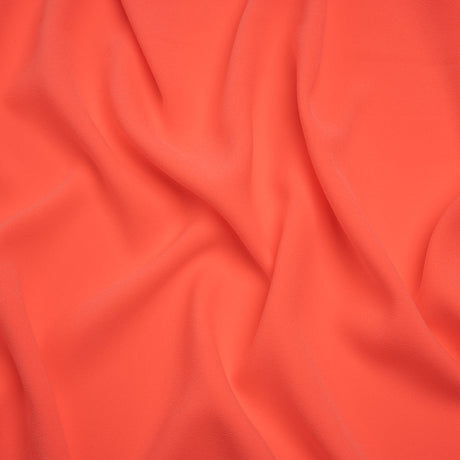 Stretch Polyester Crepe by Alex Perry - Neon Coral Pink - Designer Deadstock