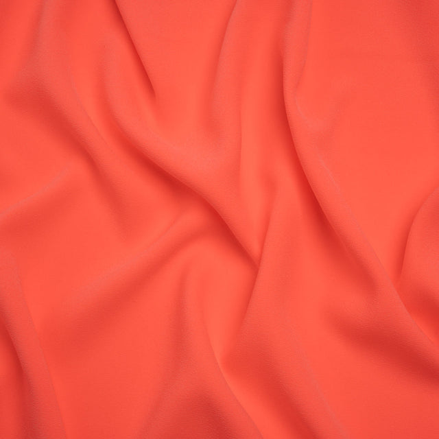 Stretch Polyester Crepe by Alex Perry - Neon Coral Pink - Designer Deadstock