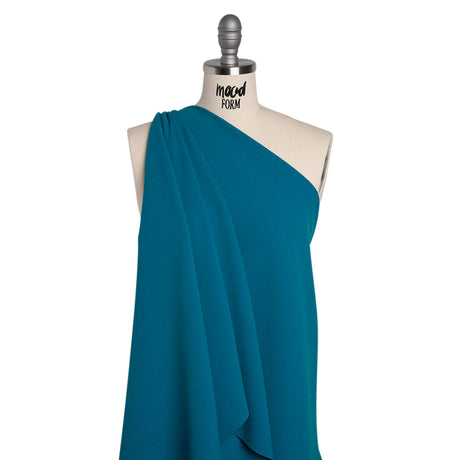 Stretch Polyester Crepe by Alex Perry - Teal - Designer Deadstock