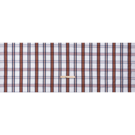 Cotton Shirting - Red, White and Navy Plaid - Designer Deadstock