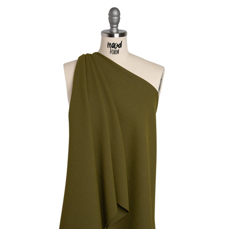 Stretch Polyester Crepe by Alex Perry - Khaki Green - Designer Deadstock