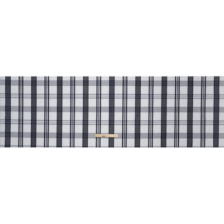 Cotton Shirting - Charcoal, White and Navy Plaid - Designer Deadstock