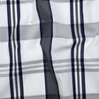 Cotton Shirting - Charcoal, White and Navy Plaid - Designer Deadstock