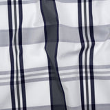 Cotton Shirting - Charcoal, White and Navy Plaid - Designer Deadstock