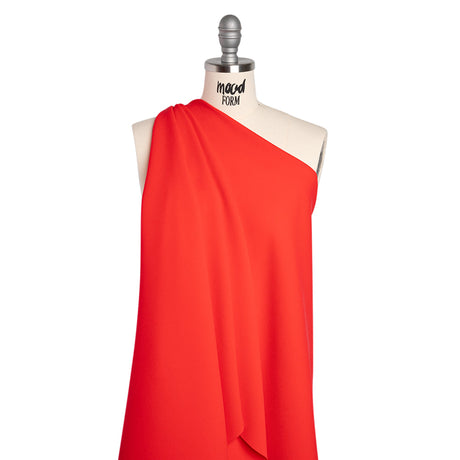 Stretch Polyester Crepe by Alex Perry - Strawberry Red - Designer Deadstock