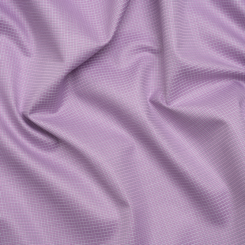 Cotton Twill Shirting - Lavender and White Little Checks - Deadstock