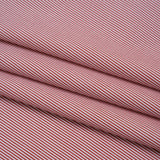 Cotton Oxford Shirting - Dark Red and White Stripes - Deadstock