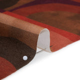 Polyester Crepe-Back Satin - Red, Brown and Purple Half Circle Blocks - Mood Exclusive Adobe Abode Print