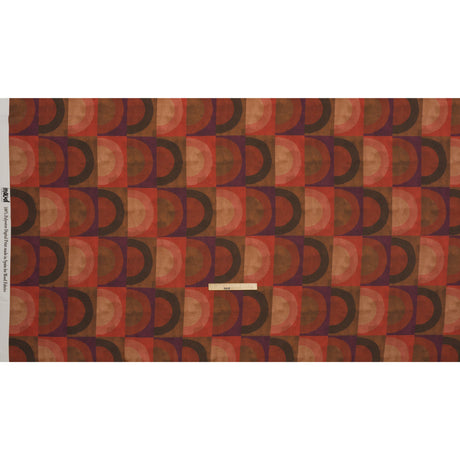 Polyester Crepe-Back Satin - Red, Brown and Purple Half Circle Blocks - Mood Exclusive Adobe Abode Print