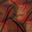 Polyester Crepe-Back Satin - Red, Brown and Purple Half Circle Blocks - Mood Exclusive Adobe Abode Print