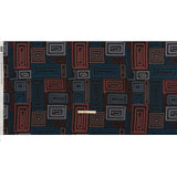 Polyester Crepe-Back Satin - Blue, Rose and Black Painterly Blocks - Mood Exclusive Spiral Fusion Print