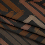 Polyester Crepe-Back Satin - Green, Brown and Black Painterly Blocks - Mood Exclusive Spiral Fusion Print